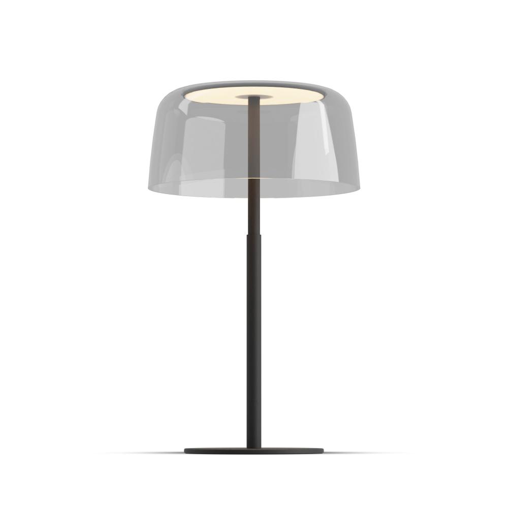 Koncept Lighting YUT-SW-MTB+SCLR Yurei Table Lamp (Matte Black) with 14" Acrylic Shade, Clear